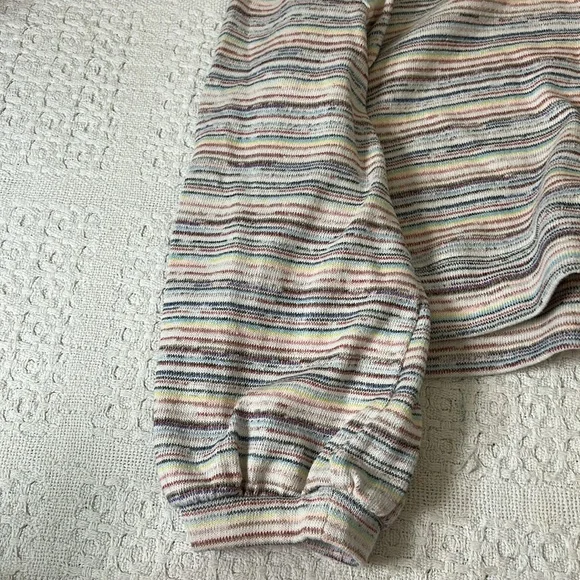 Madewell Bubble-Sleeve Crop Top in Rainbow Stripes Size Large - Picture 5 of 10